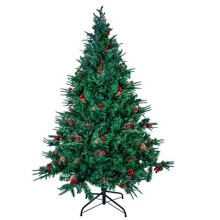 himaly Unlit 7FT Artificial Christmas Tree, Premium Hinged Fir Christmas Tree, Easy Assembly with Metal Stand, Xmas Decoration for Indoor and Out