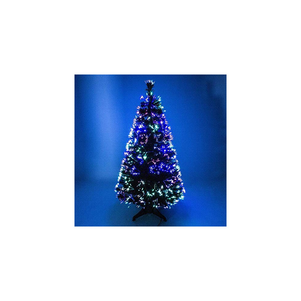 The Christmas Centre 5Ft Fibre Optic Christmas Xmas Tree With Multi Led Source 150Cm (5Ft) Green