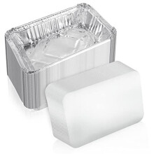 JMIATRY 50 Pcs Foil Trays with Lids, 8.26'' x5.9'' x1.77'' Aluminum Foil Food Containers with Lids, 840ml Disposable Takeaway Foil Trays for Food