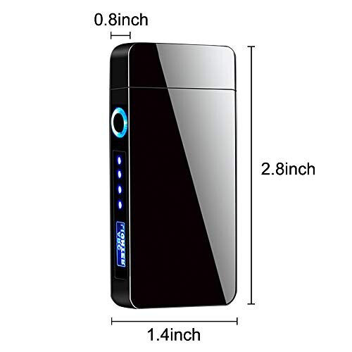 KIPIDA USB Electronic Lighter, Arc Lighter,Touch Screen Electric Lighter LED Dual Arc ARC Lighter with Battery Indicator Windproof Lighter for Me 2