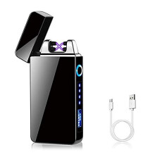 KIPIDA USB Electronic Lighter, Arc Lighter,Touch Screen Electric Lighter LED Dual Arc ARC Lighter with Battery Indicator Windproof Lighter for Me
