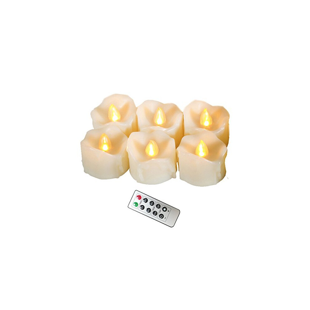 Erosway Flameless Candles, Realistic Flickering LED Tea Lights Battery Operated, 200 Hours of Nonstop Working with Remote and 2/4/6/8 Hours Timer