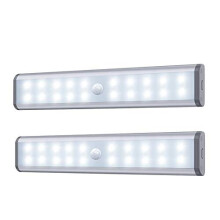 Motion Sensor Cabinet Lights, 20 LED Wireless Under Cupboard Light with Built-in Rechargeable Battery, Stick-on Anywhere Magnetic Night Lighting