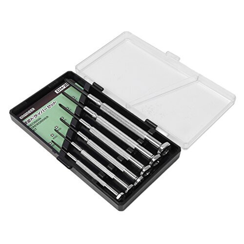 6 Piece Precision Screwdriver Set, Mini Sizes, Phillips (Cross Head) with Custom Hard case. ENGINEER dm-20 1
