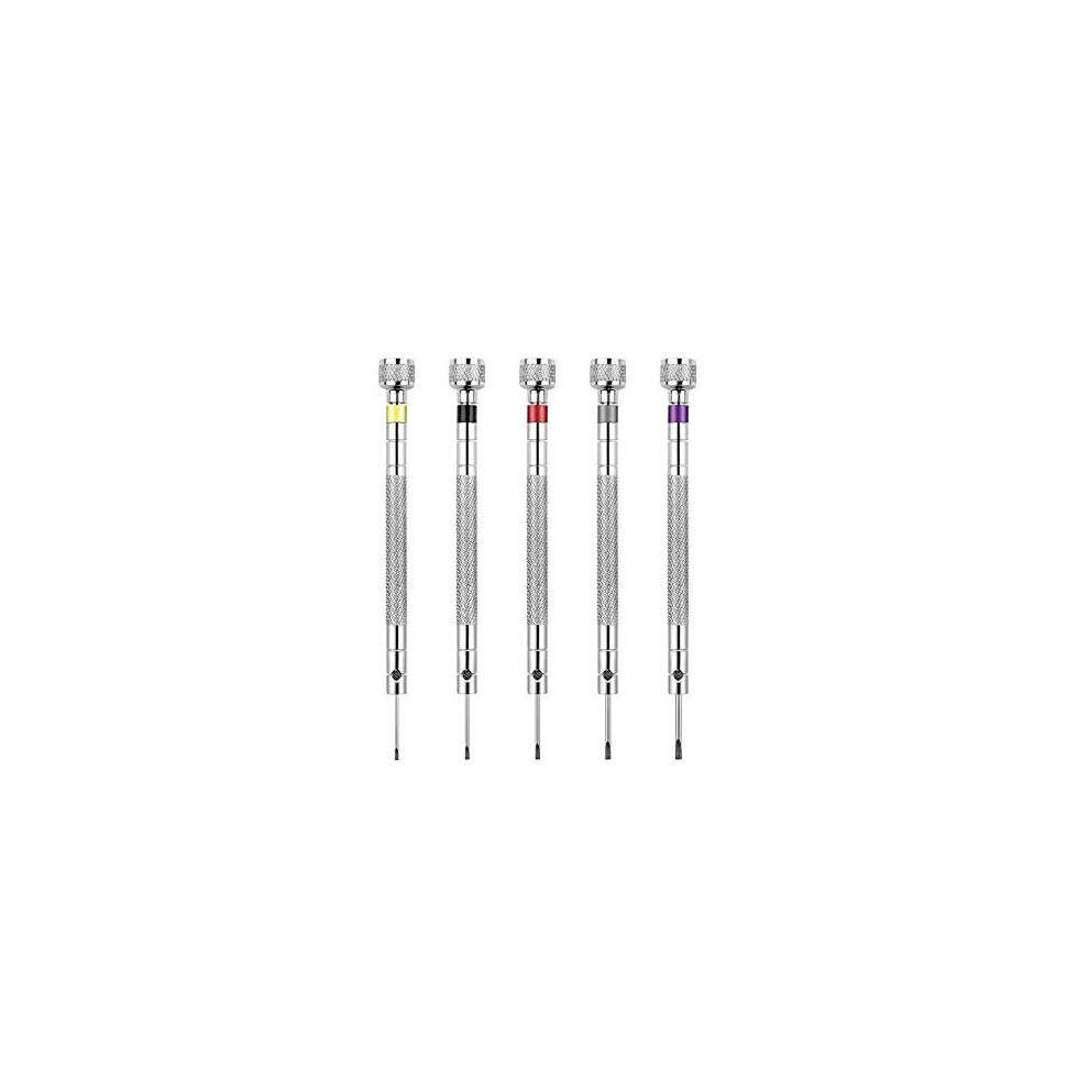 N&N 5 Pcs Precision Screwdriver Set Watchmakers Screwdrivers Reversible Blade Screwdriver For Watch Eyeglasses Jewelry Repair