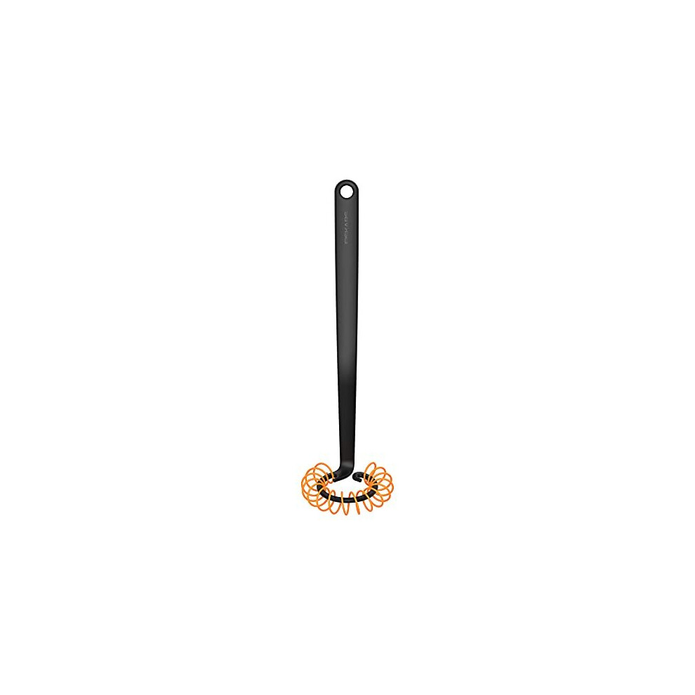 Fiskars Spiral Whisk, Length: 27 cm, Ã 6 cm, Plastic, Functional Form, Black/Orange, 1014438