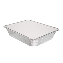 Pack of 10, Extra Deep Rectangular Disposable Aluminum Container Pans with Lids ~ Foil Trays with Lids ~ Good for Baking, Cooking, Storing and Fr