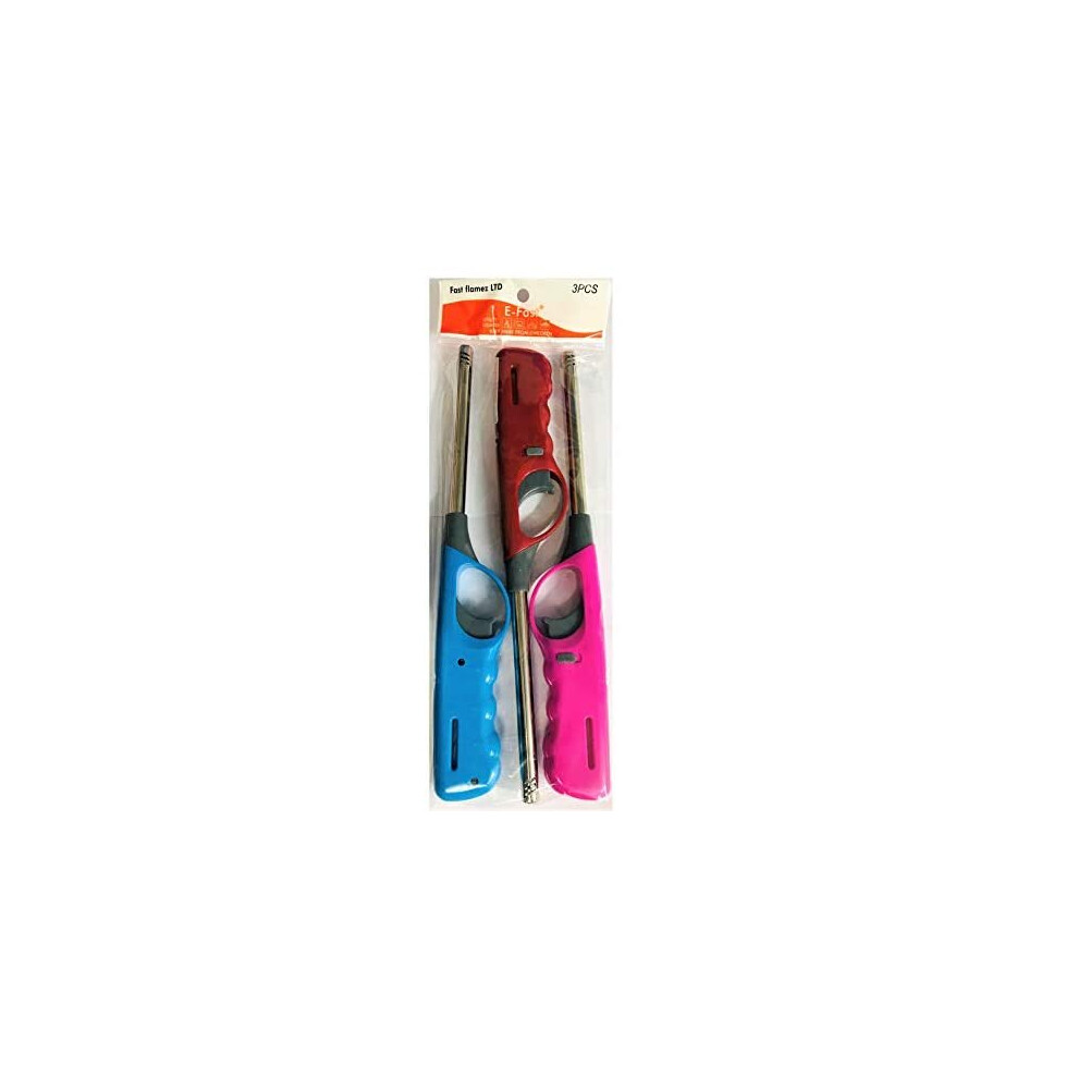 E Fast Ce4 - 3 X Large Bbq Lighters Refillable Safety Gas Candle Bbq Fire Lighter