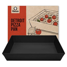 Chef Pomodoro Detroit Style pizzapande 14 x 10-tommer h?rd anodiseret rektangul?rt aluminium dyb tallerken pizzapande Forkrydret bagegrej K?kkeng