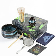 TEANAGOO Matcha Tea Set, Japanese Tea Set, Matcha Bowl, Matcha Bamboo Whisk, Scoop, Sifter, Matcha Whisk Holder, Matcha Whisk Stand, Matcha Whisk