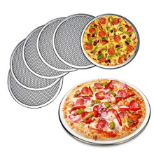 6 Packs Aluminum Alloy Pizza Pan with Holes, 12 Inch Commercial Grade Pizza / Baking Screen for Oven Round Pizza Crisper Tray Pizza Baking Tray f