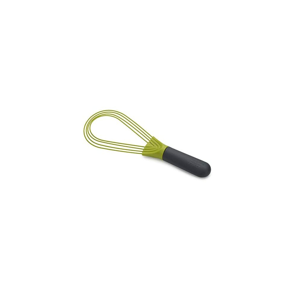 Joseph Joseph 10539 Twist Whisk- flat whisk and balloon whisk- suitable for non-stick cookware, Silicone, Grey / Green