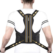 Aollop Posture Corrector for Men Women Spine Back Brace Lumbar Support with Breathable Adjustable Elastic Bands Support Bars Posture Improve Back