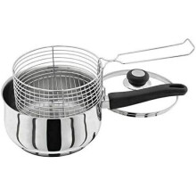 Vinod Stainless Steel Deep Chip Pan Fryer ROBUST Stainless Steel Basket 20cm