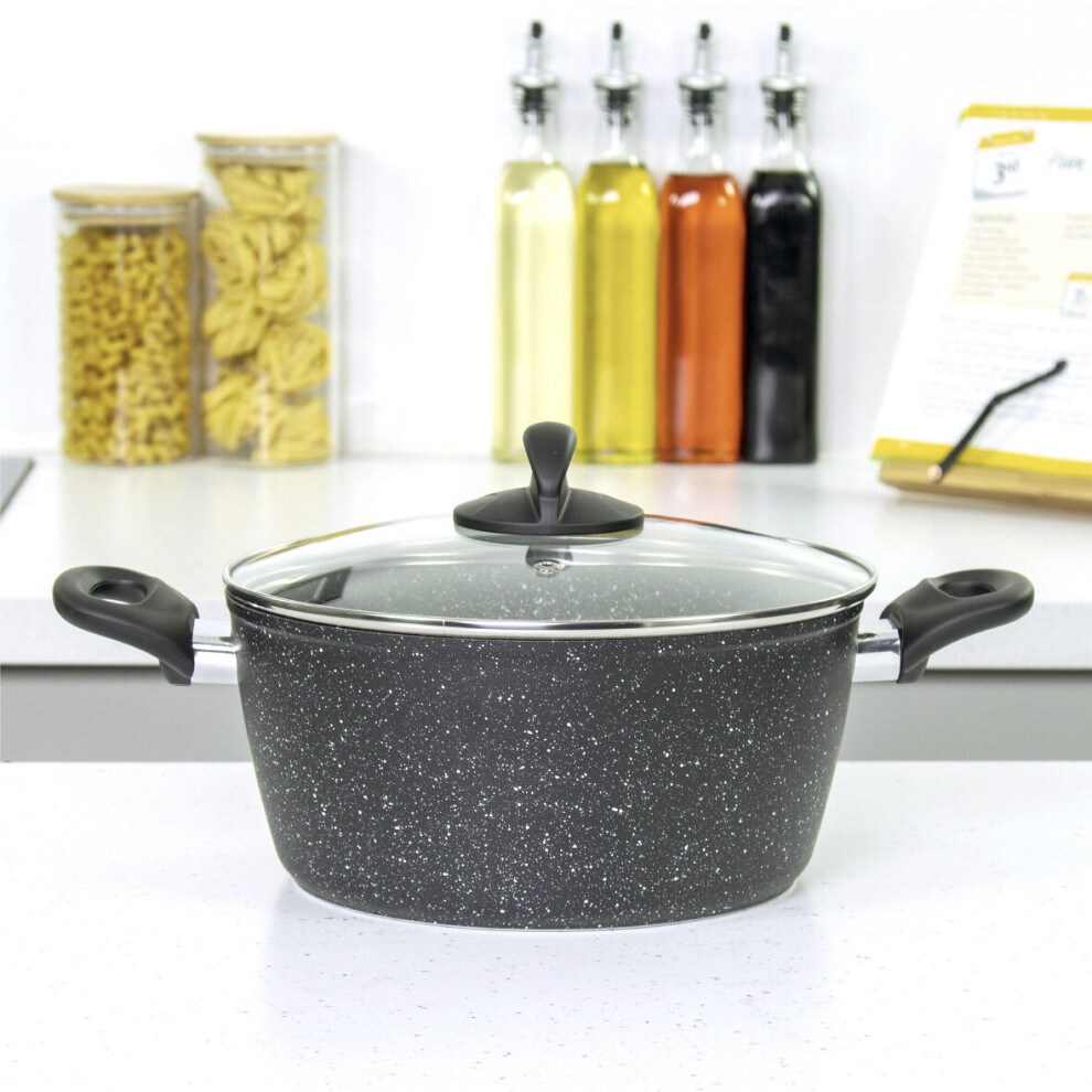 Moor 66130 24Cm Casserole Dish & Lid / Non-Stick / Black
