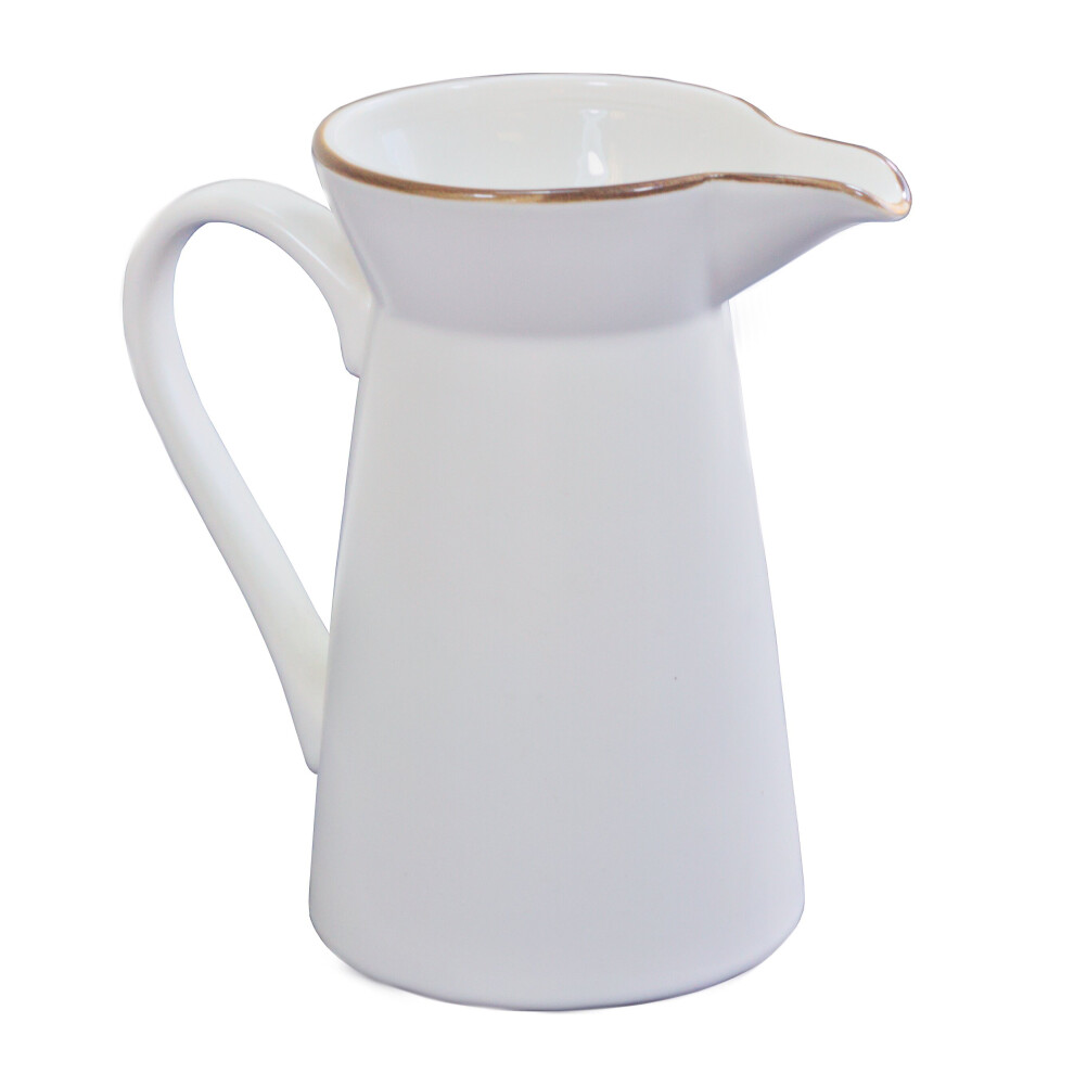 HIGH QUALITY WHITE PORCELAIN WATER JUG / VASE 1 LITRE CAPACITY