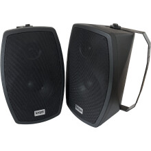 Pair 6.5" Outdoor Rated Black Stereo Wall Speakers 140W 8 Ohm IP55 Weatherproof