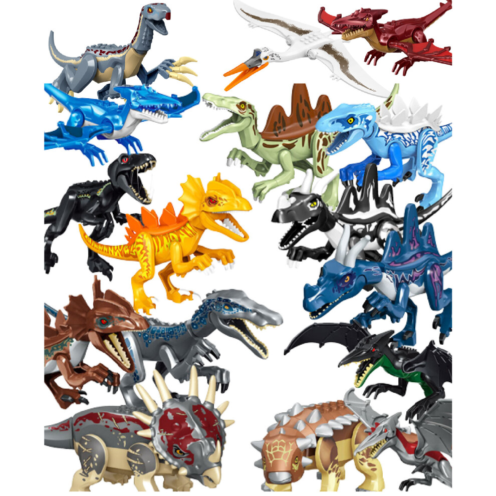 (ALL) Jurassic dinosaur building blocks assembling toy black pterosaur, tyrannosaurus, baryonyx, ankylosaurus