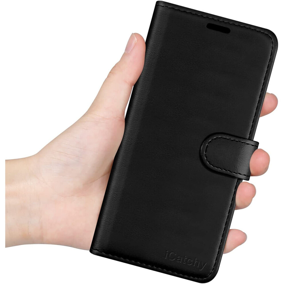 black--iphone-14--6-1-case-leather-wallet-book-stand-view