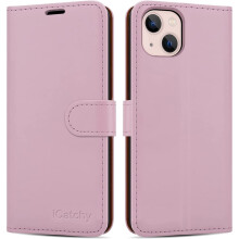 (Rose Gold) iPhone 14 (6.1)Case Leather Wallet Book Stand view