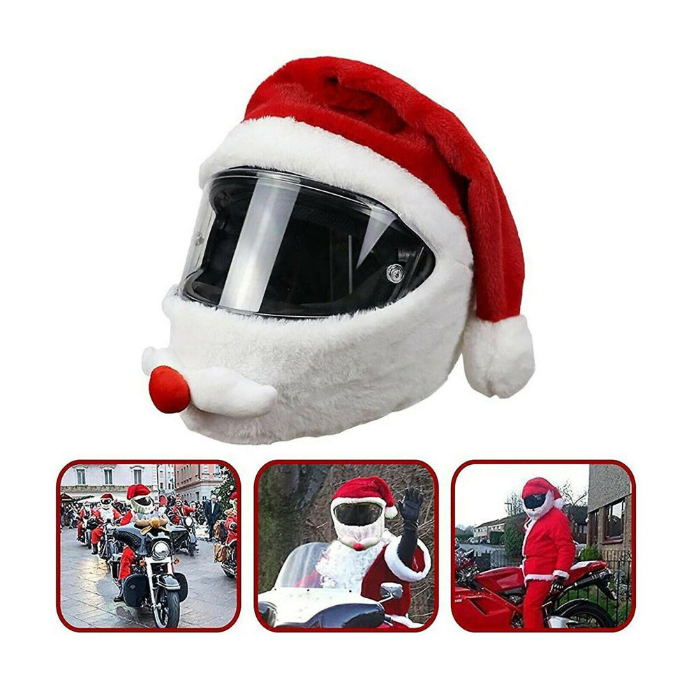 Santa Claus Motorcycle Helmet Cover Christmas Hat Helmet Protection Accessories-image-OPC-P9SGMB6-NEW