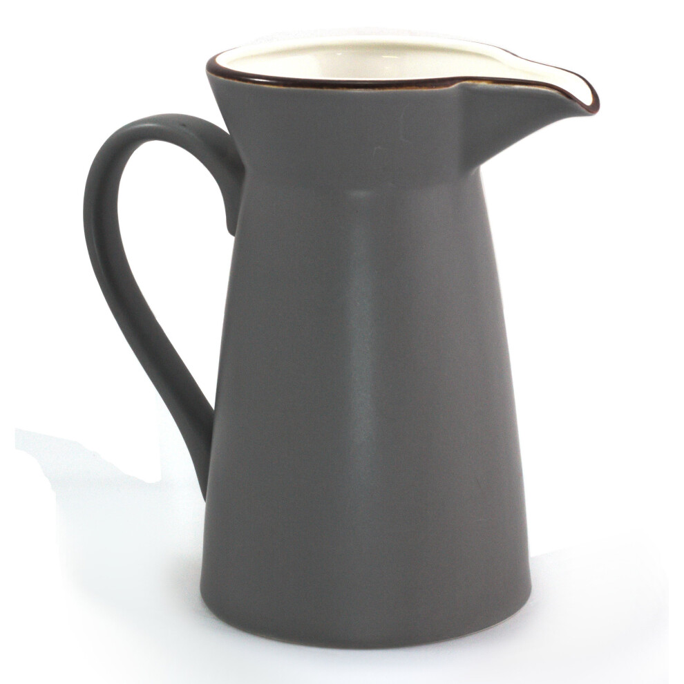 HIGH QUALITY GREY PORCELAIN WATER JUG / VASE 1 LITRE CAPACITY