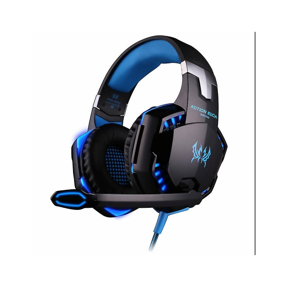 (Blue) Gaming Headset 7.1 Channel Sound Bass Headphones Blue 755121407183
