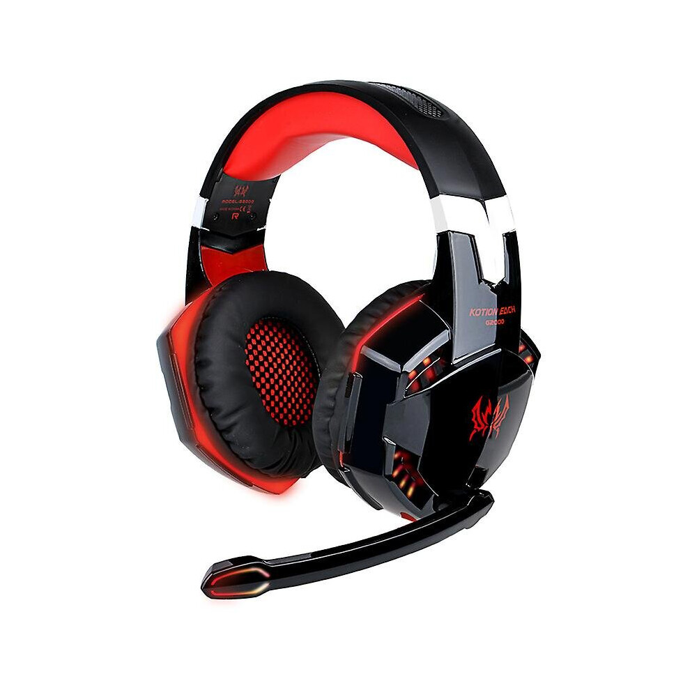 (Red) Gaming Headset 7.1 Channel Sound Bass Headphones Red 755121407190