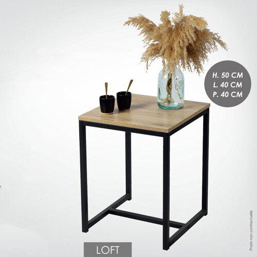 URBN Living Wood Square Modern Sofa Side Lounge Coffee Table Nightstand Metal Legs 1