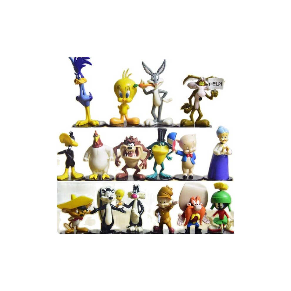 12 pieces Cute Looney Tunes Bugs Bunny PVC Dolls Animals Rabbit Duck 