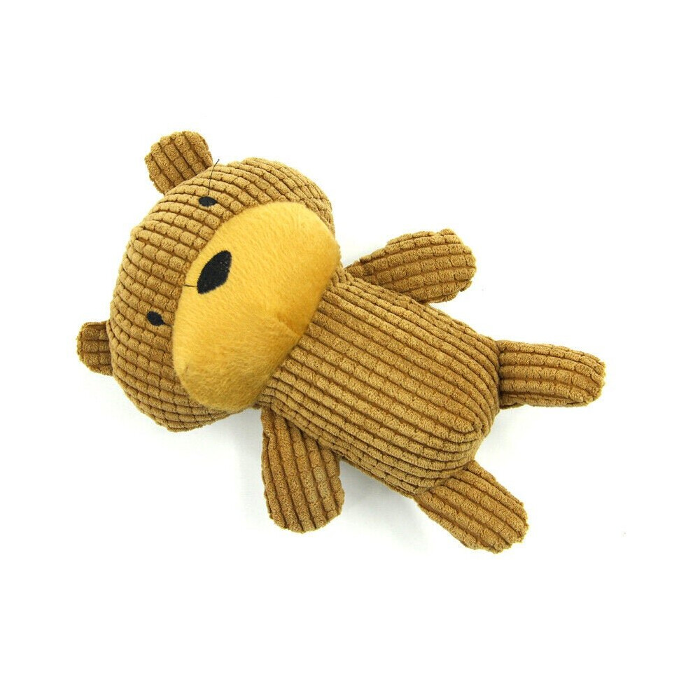 (Brown) Cute Teddy Bear Vocal Bite-resistant Plush Toy Molar Toothy Pet Plush Dog Cat Puppy Universal Supplies