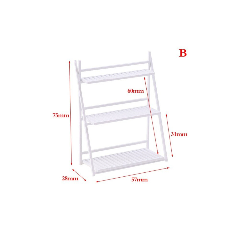 (as pic) Simulation Dollhouse Flower Stand Display Rack Dollhouse Furniture Accessories Miniature Shelf