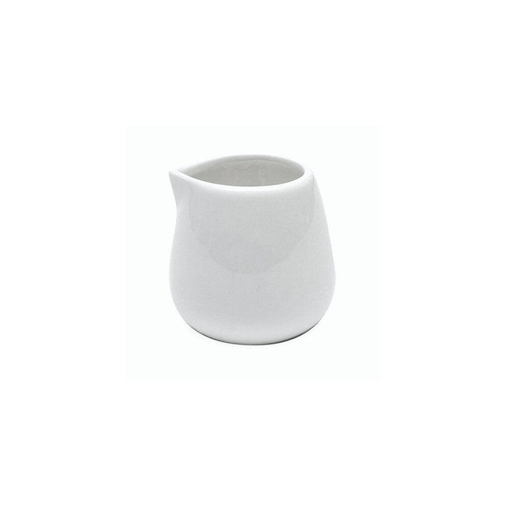 3OZ WHITE CERAMIC MINI MILK JUG FOR SERVING MILK, CUSTARD, CREAM PACK OF 12