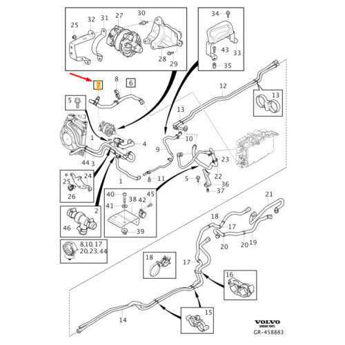 VOLVO XC90 MK2 Cooling System Temperature Sensor Kit 31368969 NEW