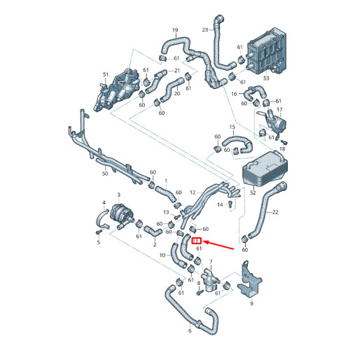 VW GOLF VII 5G MK7 Engine Coolant Hose 5Q0122073AT NEW GENUINE on OnBuy