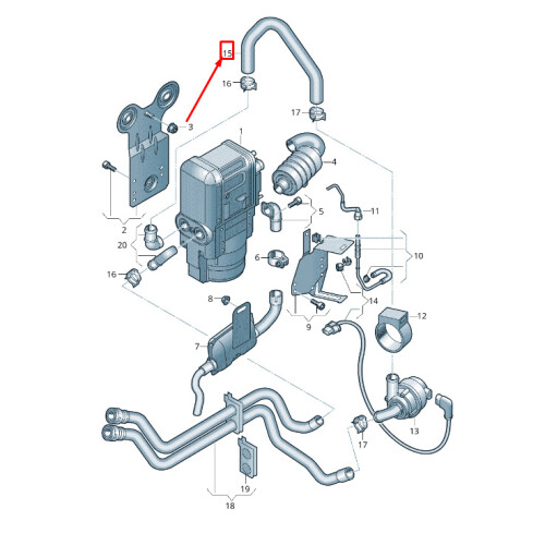 VW TOURAN 5T Auxiliary Heater Coolant Hose 3Q0819362 NEW GENUINE on OnBuy