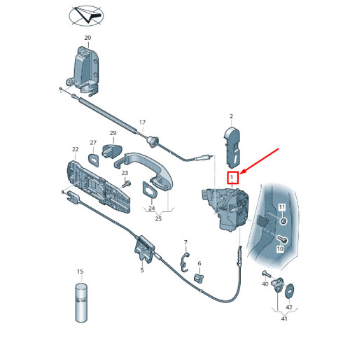 VW SHARAN 7N Rear Right Door Lock 7N0839016L NEW GENUINE on OnBuy