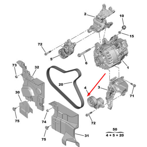 CITROEN C4 Picasso MK2 Timing Belt Tensioner 1631481680 NEW GENUINE on ...