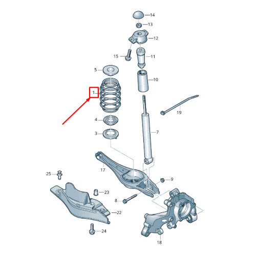 VW TIGUAN AD Rear Coil Spring 5QF511115BM NEW GENUINE on OnBuy