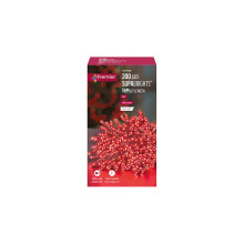 200 Red LED Supabrights String Tree Lights 16M Lit Length Clear Cable