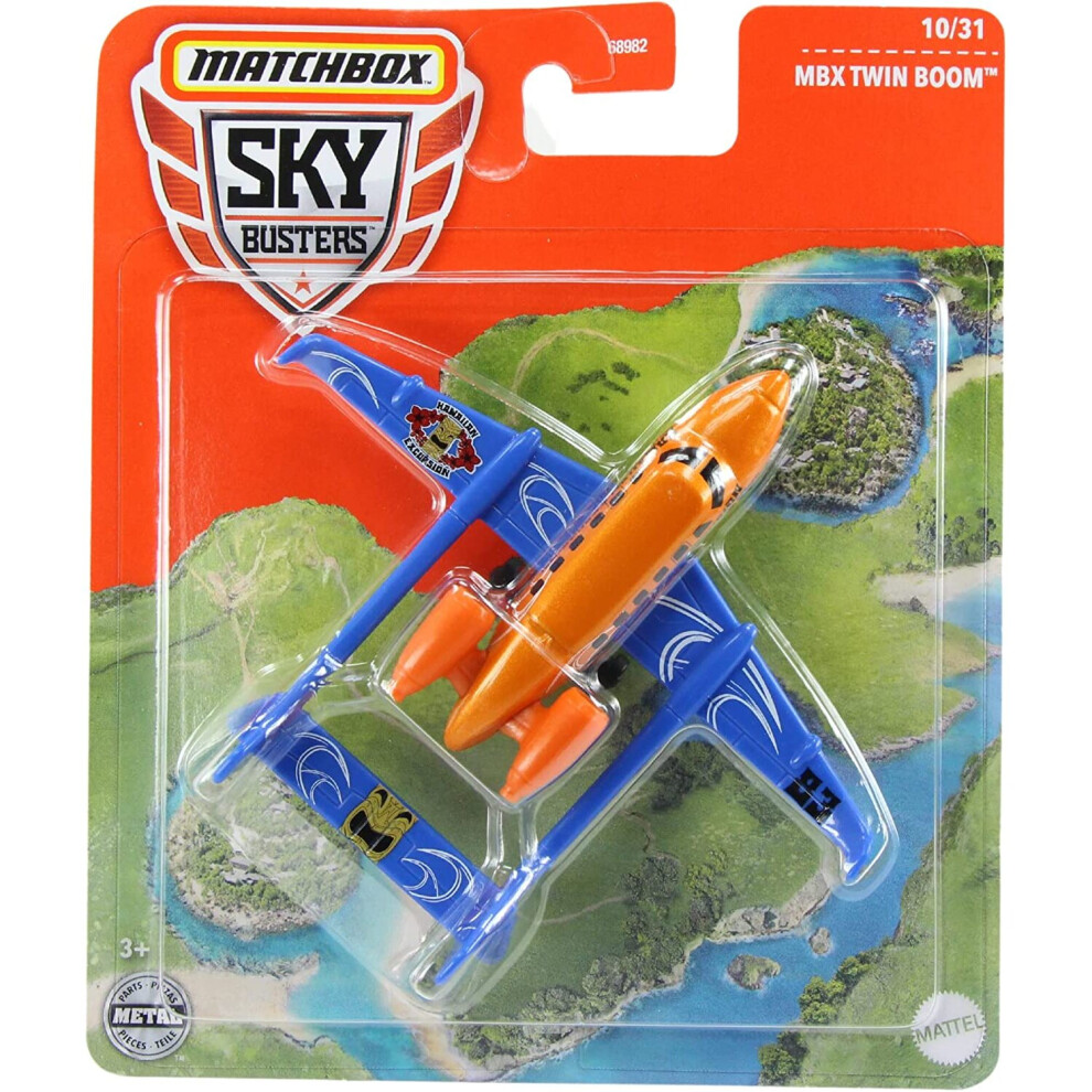 Diecast Matchbox - Twin Boom Sky Busters 10/31 Orange/Blue GWK52