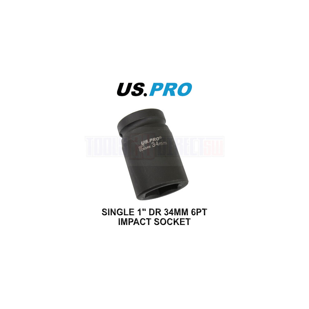 US PRO Tools 34mm 1" DR 6 Point Deep Impact Socket 3743