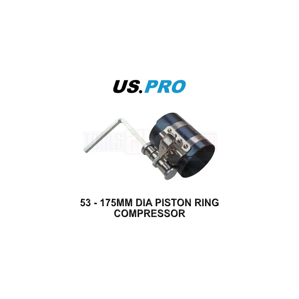 Us Pro 53 - 175Mm Engine Piston Ring Compressor Adjustable Ratchet Type 5596
