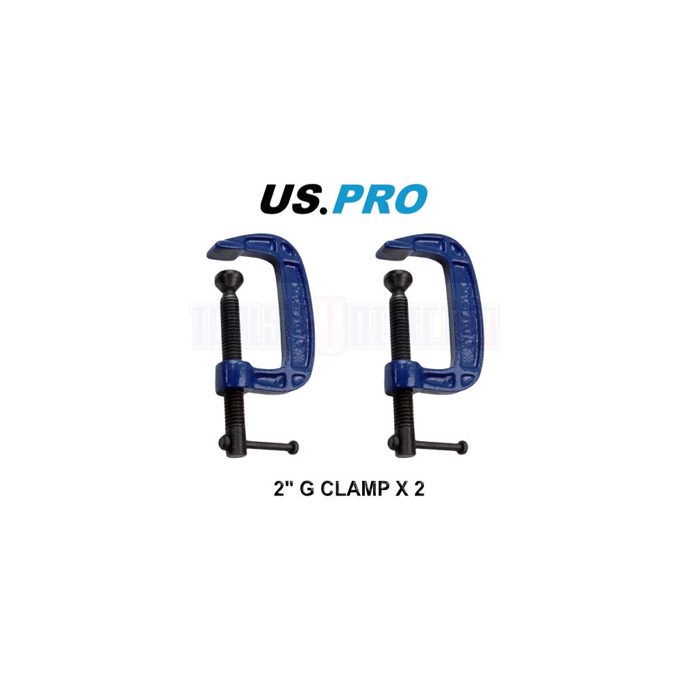 US PRO Tools G Clamp Set 50mm 2 Inch Clamps 2pc 2679