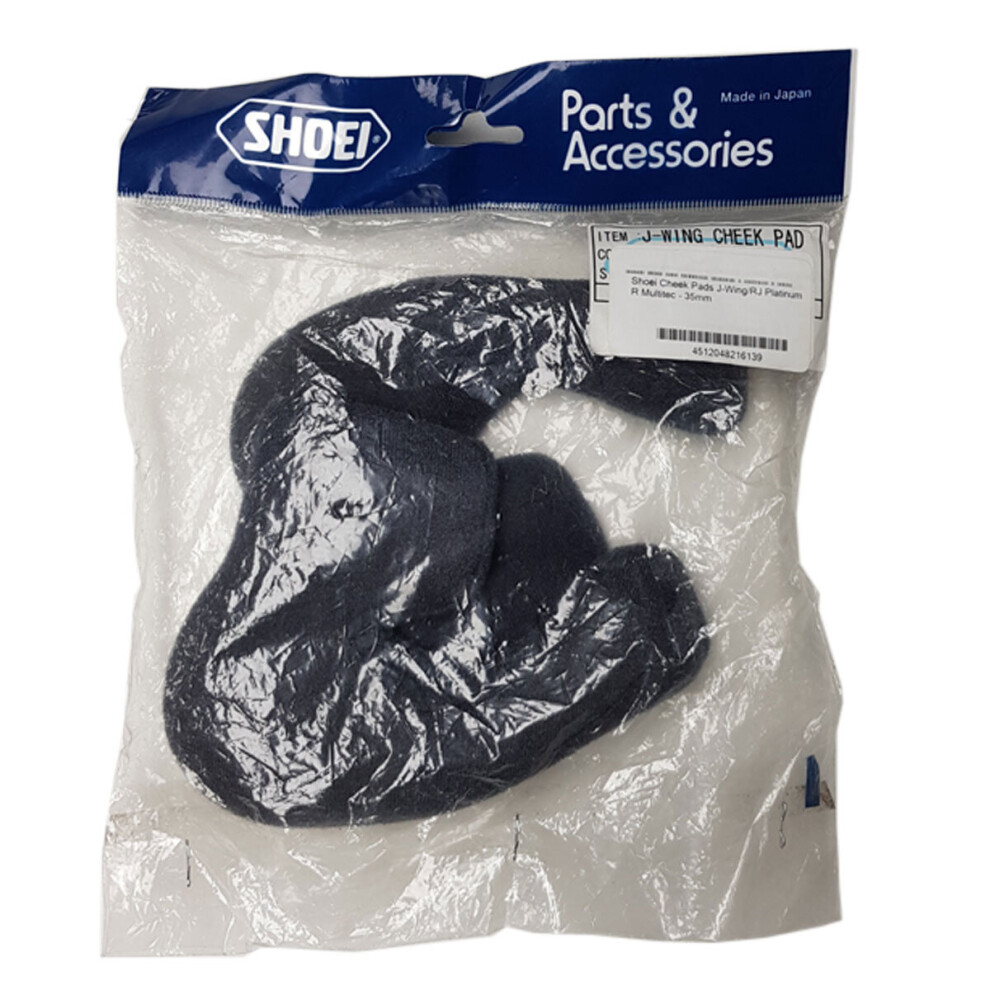 Shoei Cheek Pads For J-Wing / Rj-Platinum R / Multitec Helmets - 35Mm Black
