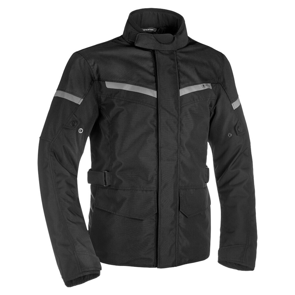 (L) Spartan Long Waterproof Riding Textile Jacket Black 5030009021152