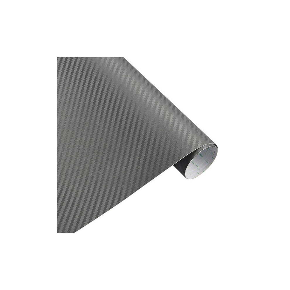 (Gray) 3D Carbon Fiber Vinyl Car Wrap Sheet Roll Film Car Stickers Gray 5000015291450