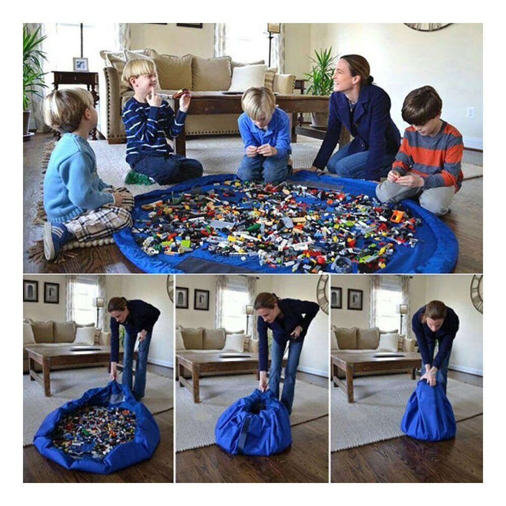 Hygrad Built To Survive (Blue) Large Portable Kids Play Mat 150Cm Kids Nursery Toys Storage Mat