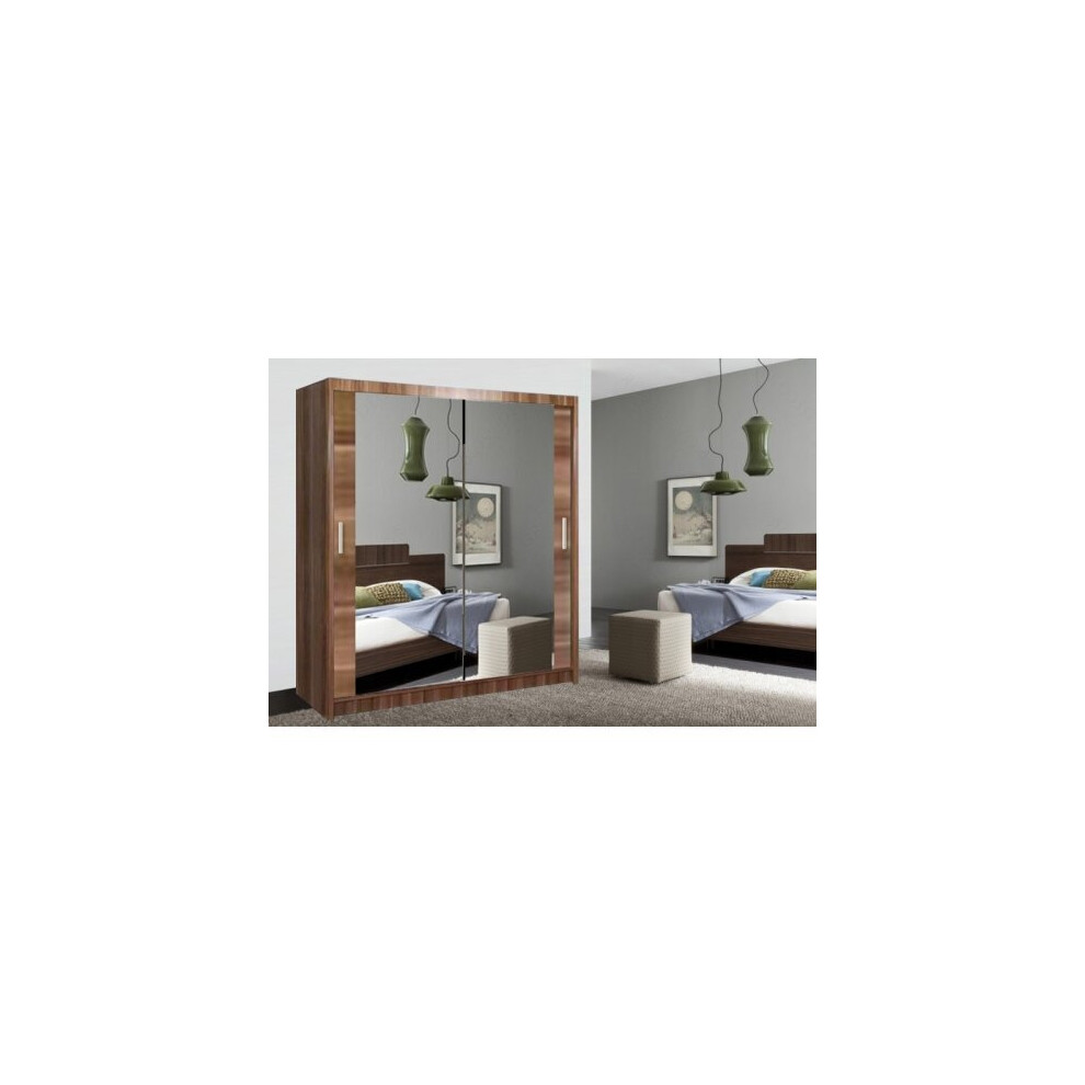 (100cm, Oak / Sonoma) Sliding Mirror Door Wardrobes | MILAN