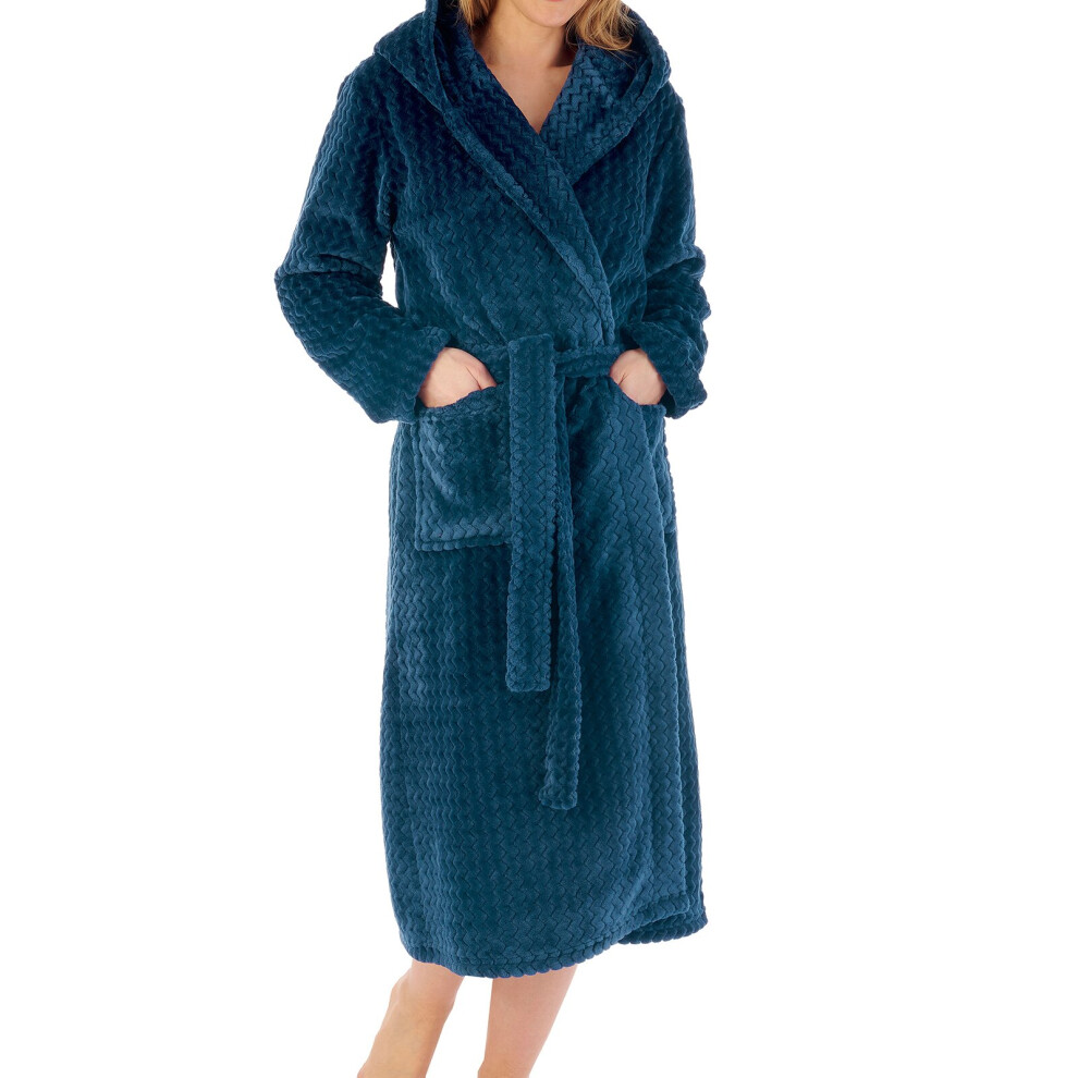 (Teal, Large) Slenderella HC02319 Women's Long Dressing Gown